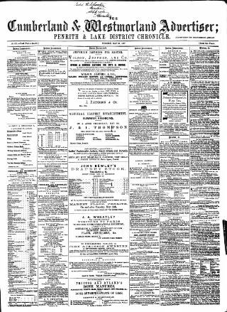 cover page of Cumberland and Westmorland Advertiser, and Penrith Literary Chronicle published on May 28, 1867