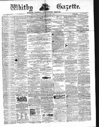 cover page of Whitby Gazette published on May 13, 1871