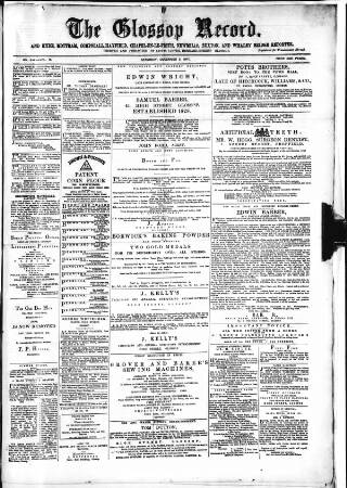 cover page of Glossop Record published on December 3, 1870