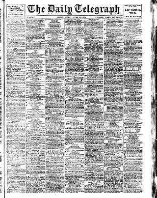 cover page of Daily Telegraph & Courier (London) published on April 20, 1908