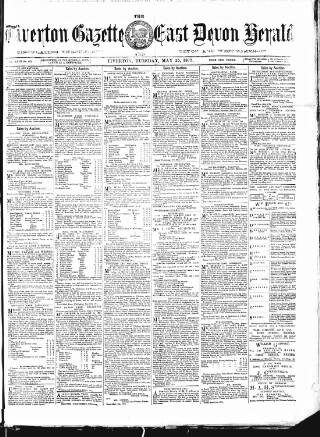 cover page of Tiverton Gazette (Mid-Devon Gazette) published on May 25, 1875
