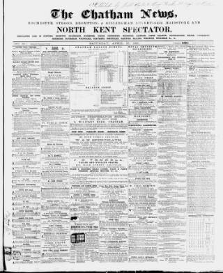 cover page of Chatham News published on April 27, 1861