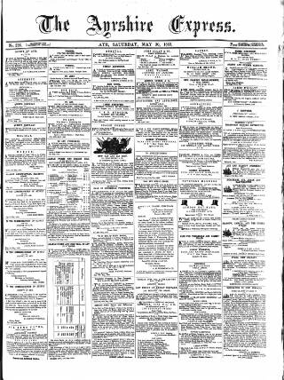 cover page of Ayrshire Express published on May 30, 1863
