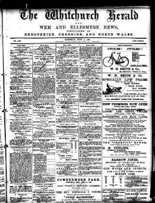 cover page of Whitchurch Herald published on June 4, 1898