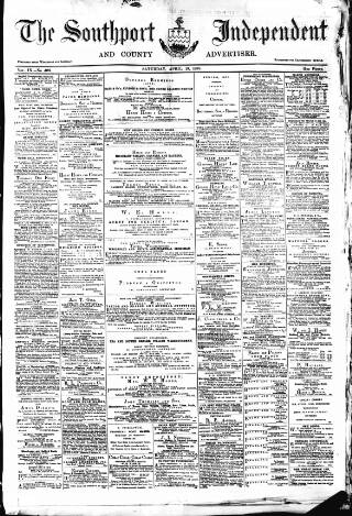 cover page of Southport Independent and Ormskirk Chronicle published on April 16, 1870