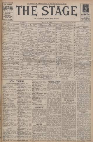 cover page of The Stage published on July 6, 1944