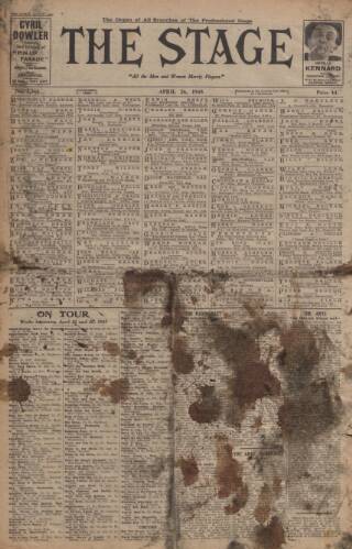cover page of The Stage published on April 26, 1945