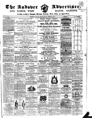 cover page of Andover Advertiser and North West Hants Gazette published on December 12, 1862