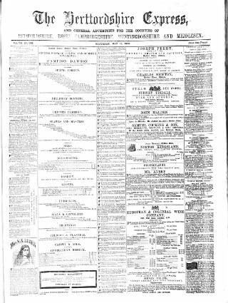 cover page of Hertfordshire Express and General Advertiser published on May 19, 1866