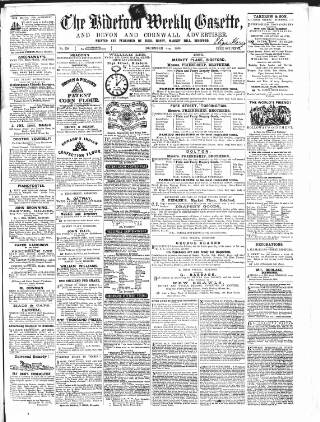 cover page of North Devon Gazette published on December 4, 1860