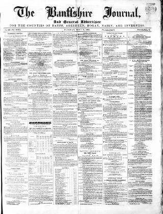 cover page of Banffshire Journal published on June 2, 1863