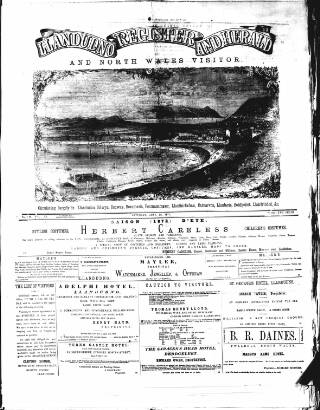 cover page of Llandudno Register and Herald published on June 28, 1873