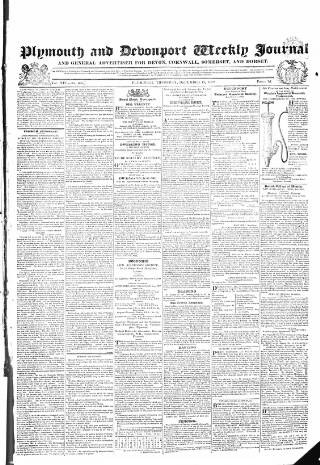cover page of Plymouth and Devonport Weekly Journal published on December 13, 1832