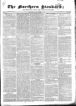 cover page of Northern Standard published on April 23, 1842