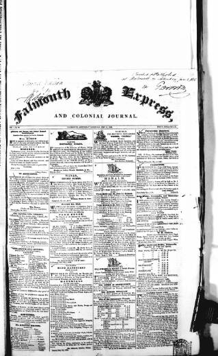 cover page of Falmouth Express and Colonial Journal published on June 2, 1838