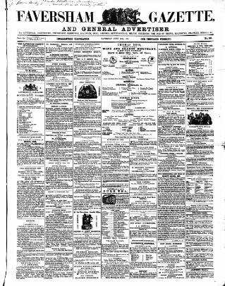 cover page of Faversham Gazette, and Whitstable, Sittingbourne, & Milton Journal published on June 27, 1857