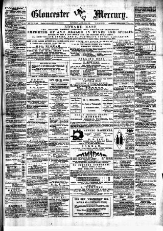 cover page of Gloucester Mercury published on April 26, 1873
