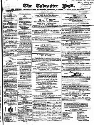 cover page of Tadcaster Post, and General Advertiser for Grimstone published on June 2, 1864