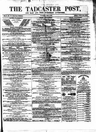 cover page of Tadcaster Post, and General Advertiser for Grimstone published on June 2, 1870