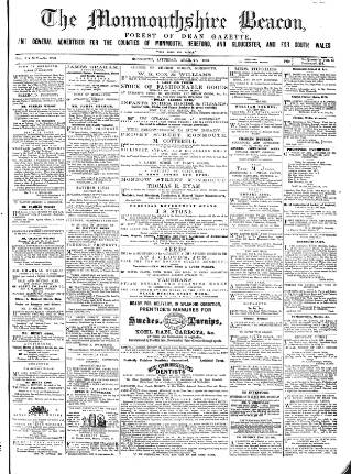cover page of Monmouthshire Beacon published on April 27, 1872