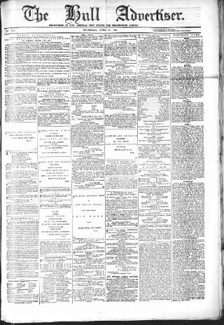 cover page of Hull Advertiser published on April 25, 1866