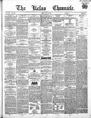 cover page of Kelso Chronicle published on May 28, 1852