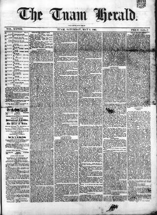 cover page of Tuam Herald published on May 6, 1865