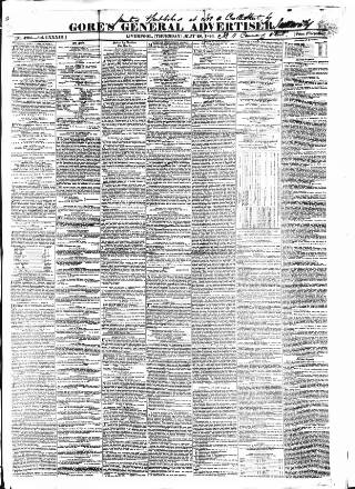 cover page of Gore's Liverpool General Advertiser published on May 28, 1846