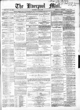 cover page of Liverpool Mail published on June 2, 1860