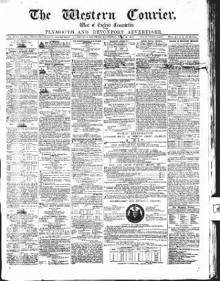 cover page of Western Courier, West of England Conservative, Plymouth and Devonport Advertiser published on April 27, 1853