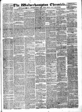 cover page of Wolverhampton Chronicle and Staffordshire Advertiser published on May 25, 1842