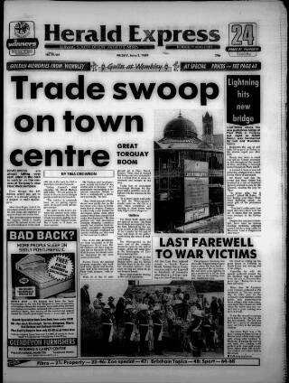 cover page of Torbay Express and South Devon Echo published on June 2, 1989