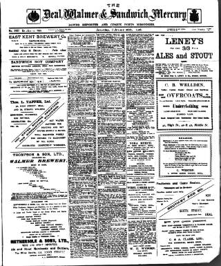 cover page of Deal, Walmer & Sandwich Mercury published on February 26, 1916