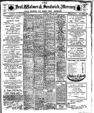 cover page of Deal, Walmer & Sandwich Mercury published on April 19, 1919