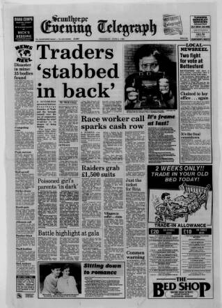 cover page of Scunthorpe Evening Telegraph published on June 2, 1988