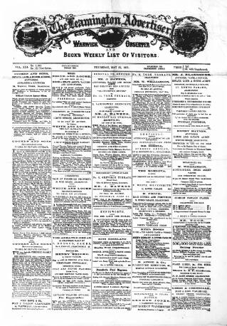cover page of Leamington Advertiser, and Beck's List of Visitors published on May 25, 1871