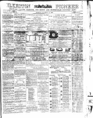 cover page of Ilkeston Pioneer published on December 27, 1866