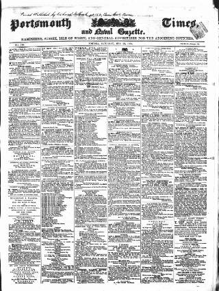 cover page of Portsmouth Times and Naval Gazette published on May 28, 1864