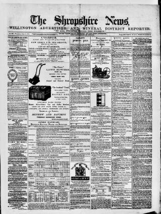 cover page of Shropshire News published on June 5, 1873