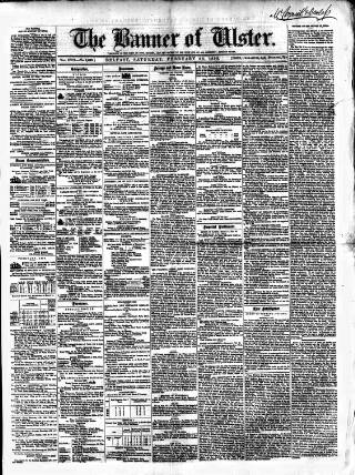 cover page of Banner of Ulster published on February 26, 1859