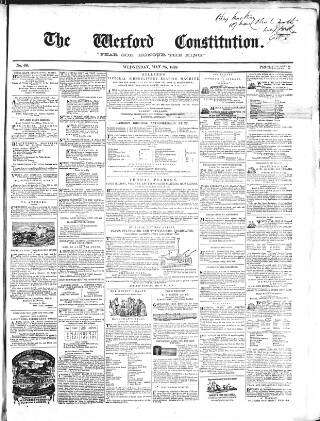 cover page of Wexford Constitution published on May 25, 1859