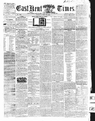 cover page of East Kent Times published on April 26, 1862