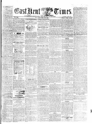 cover page of East Kent Times published on May 28, 1864