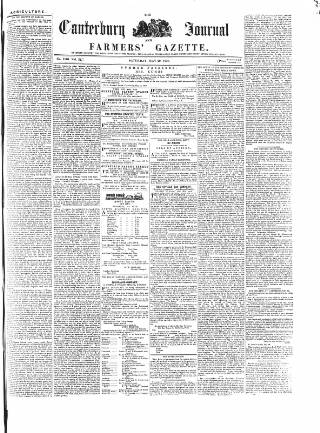 cover page of Canterbury Journal, Kentish Times and Farmers' Gazette published on May 29, 1858