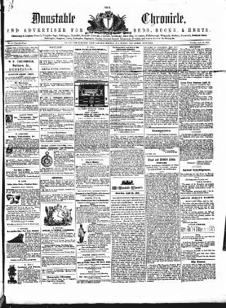 cover page of Dunstable Chronicle, and Advertiser for Beds, Bucks & Herts published on April 24, 1858