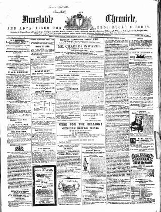 cover page of Dunstable Chronicle, and Advertiser for Beds, Bucks & Herts published on April 21, 1860
