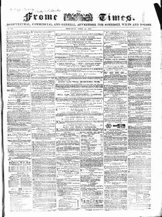 cover page of Frome Times published on April 25, 1866