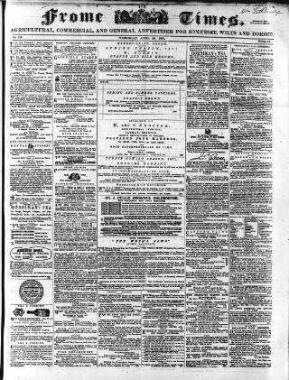 cover page of Frome Times published on April 26, 1871