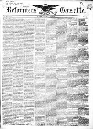 cover page of Glasgow Gazette published on June 2, 1849
