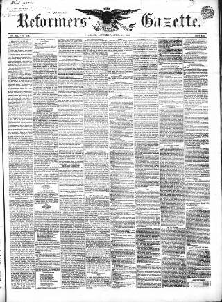 cover page of Glasgow Gazette published on April 27, 1850